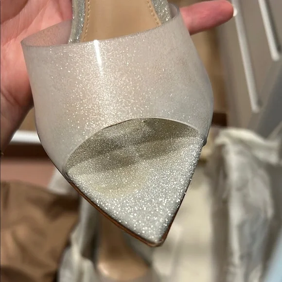 Gianvito Rossi Silver and Cream Women's Shoes